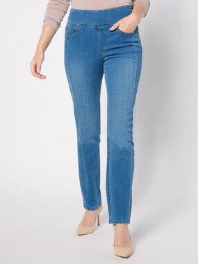 Belle Kim Gravel TripleLuxe Denim Forward Seam Jeans Medium Wash Tall 26